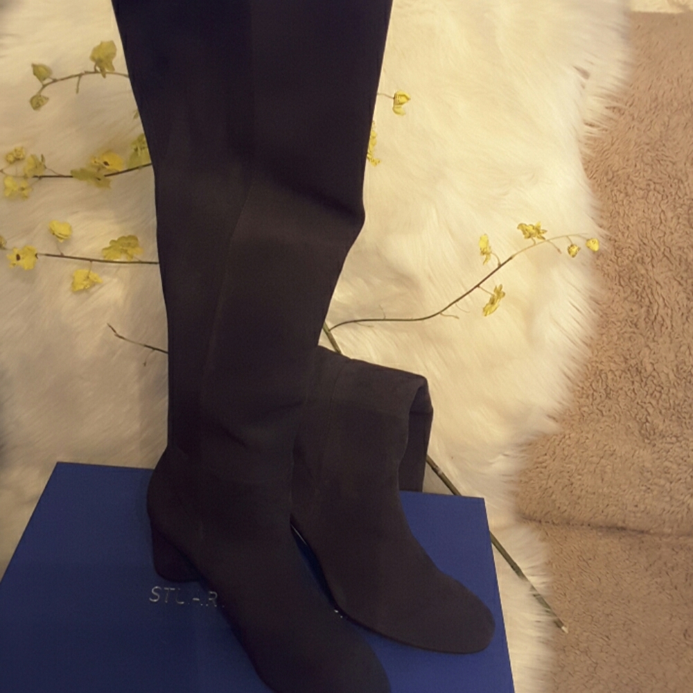 Stuart Weitzman ELOISE 75 ASPHALT SUEDE  BOOT - Picture 5 of 8
